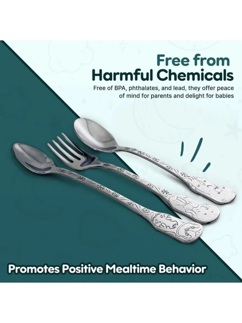 Non-Toxic Stainless Steel Baby Flatware Set - Safe, Durable & Made in USA